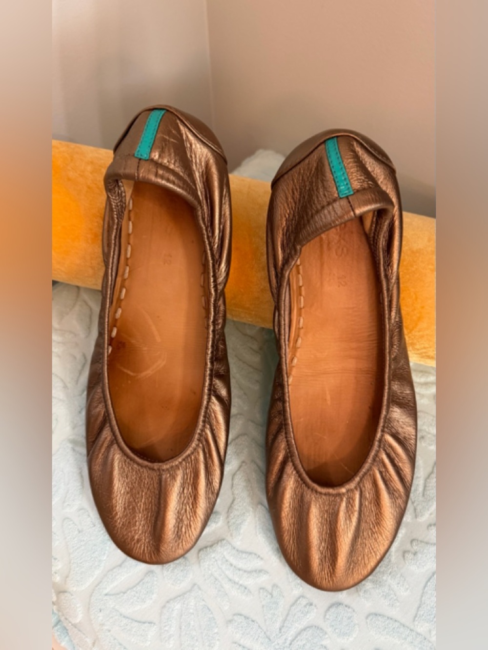 Tieks metallic bronze ballet shoes size 12